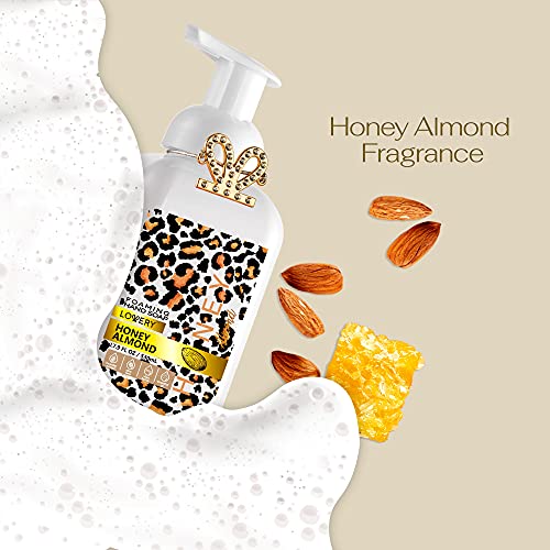 Foaming Hand Soap, 17.9 fl oz Moisturizing Hand Soap with Aloe Vera & Essential Oils, Alcohol-Free Hand Wash Honey Almond Fragrance, Scented Hand Wash for Kitchen or Bathroom, Free Swarovski Bracelet