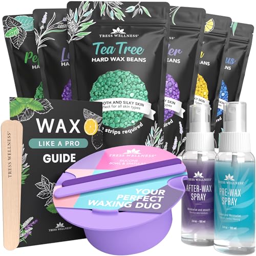 Tress Wellness Hard Wax Beads with Purple Wax Melting Bowl