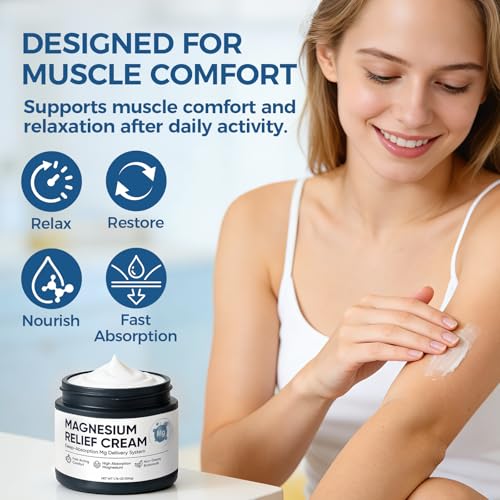Magnesium Joint Relief Cream ? Deep Absorption Formula for Muscle & Joint Comfort ? Fast-Acting, Non-Greasy Body Lotion for Neck, Back & Legs, 1.76oz(2)