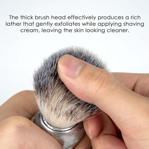 Skull Head Shaving Brush, 2 Pack Soft Shaving brushes for men, Beard Tools, Gifts for Him Dad Husband Brother Boyfriend Grandpa (Yellow, Silver)