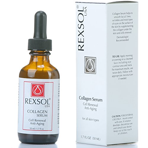 REXSOL Collagen Serum | With Vit C&E | Effective Anti Aging Serum For Face Care & Age Spot Remover | Anti Wrinkle Serum & Anti Aging Face Serum With Hyperpigmentation Treatment | Rapid Wrinkle Repair