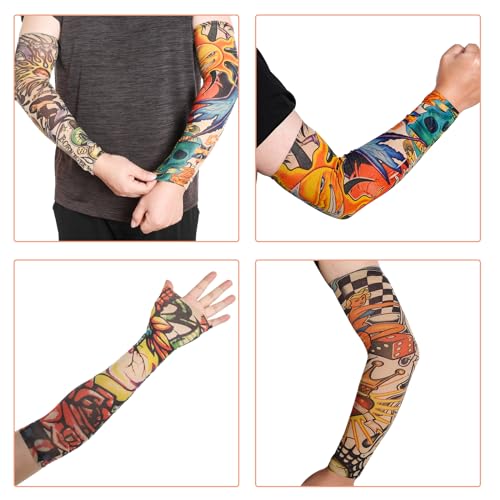 HOVEOX 18Pcs Temporary Tattoo Arm Sleeves for Men Women - Fake Tattoo Sleeves