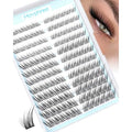 Fox Eye Lash Clusters J-Curly Individuals Eyelash Extension Wet Look Fairy Lash Spikes Cat Eye Lash Extensions Pre-Mapped Natural Eyelash Clusters 144 Pcs 10-15MM Wispy Cluster Lashs