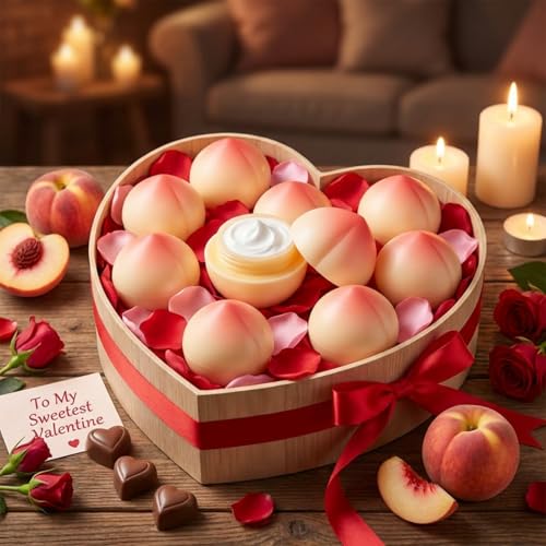 12 Pcs Peach Hand Cream Gifts Set for Women, Funny Fruit Hand Cream Gift for Teacher Appreciation Gift, Mother, Nurses, Bridal Shower, Employees, Peach One Sweet Birthday Party