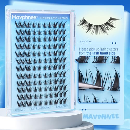 Fox Eye Lash Clusters Spiky Individual Lash Extensions L-Curly Fairy Cluster Eyelash Extensions Anime Wispy Individual Eyelashes Left & Right Cat Eye Cluster Lashes Manga Lash Extension Easy to Apply
