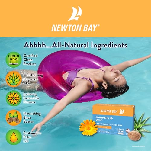 Swimmers Soap | All Natural Body and Face Wash Soap Bar | Gently Washes Away Chlorine After Swimming | Revitalizes Sensitive Skin | 2-Pack of 4 Ounce Soap Bars