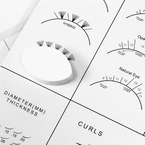 LEES A.M. 1 PC Lash Mapping Chart Eyelash Extension Beginner Training and Practice Chart Lash Map Supply Kit, Beginner Eyelash Extension Curl and Diameter Sheet for Lash Supply Kit (LEES A.M.)