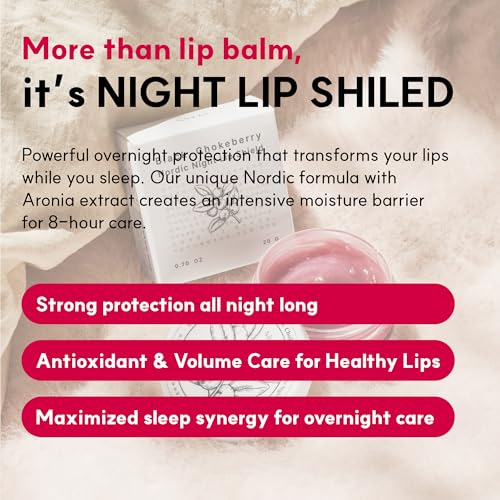 Black Chokeberry Nordic Night Lip Shield - Lip Butter, 8hrs Intensive Care with Aronia fruit extract, Nourishing & Moisture Hydrating Overnight, Korean Skin Care, 0.72 fl.oz