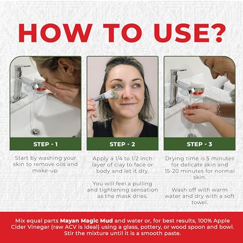 Powerful Deep Pore Cleansing Calcium Bentonite Clay by Mayan Magic Mud for Unisex - 16 oz Cleanser
