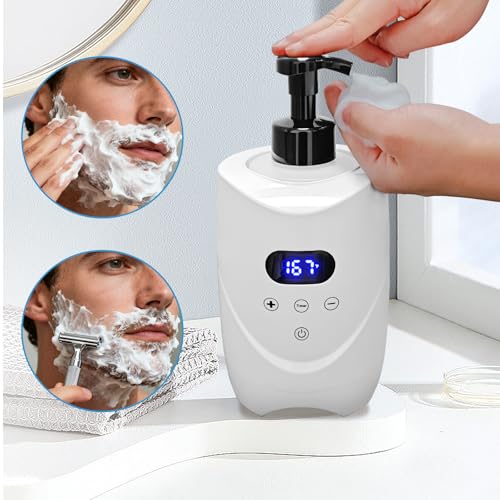 Hot Lather Machine for Shaving Professional Lather Maker for Men Face Shaving with 2 * 500ml Foam Bottle Large Capacity Shaving Foam Machine Warmer for Home Salon Barber Shop