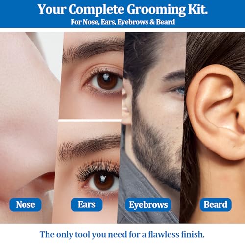 Professional Nose Hair Scissors Set, Stainless Steel Small Shears for Grooming Mustache, Beard Grooming Scissors for Men & Women, Eyebrow Ear Facial Trimmer (3 Pack)