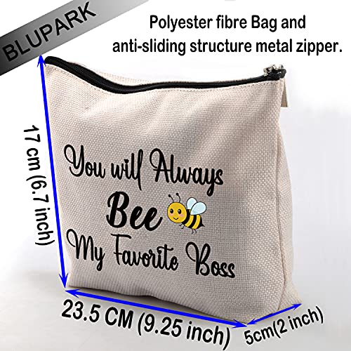 BLUPARK BOSS Coworker Leaving Gifts You'll Always Bee My Favorite Boss Makeup Bags Women Colleague Going Away Gifts (BEE BOSS)
