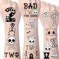Bad Two the Bone Temporary Tattoos - Yoyuspy 200+ Bad Two the Bone Party Decorations Favors Supplies Birthday Decorations Cute Black White Skeleton Skull Tattoo Stickers Rewards