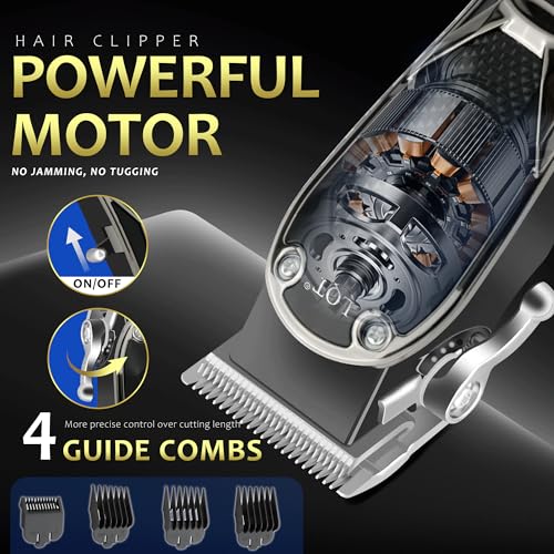 Hair Clippers for Men 4-in-1 Cordless Clippers Set Beard and Mustache Trimmer for Men Electric Shaver Nose and Ear Hair Trimmer with Comb, Wrap, Bag, Men's Birthday Christmas Valentine's Day Gifts