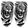2 Sheets Realistic Animal Temporary Tattoos Stickers Roar Lion Designs For Men Waterproof Arm Leg Fake Body Art, Gym & Parties Bold Masculine Decals
