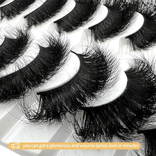 Mink Lashes Fluffy 3D Volume Dramatic Lashes Faux Mink 25mm Big Long Cat Eye Full Strip Eyelashes Pack Wispy 20mm False Eyelashes Bulk