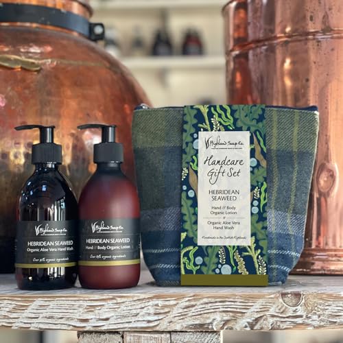 The Highland Soap Company Hand Care Gift Set, Organic Hand Wash & Lotion Set (Hebridean Seaweed)