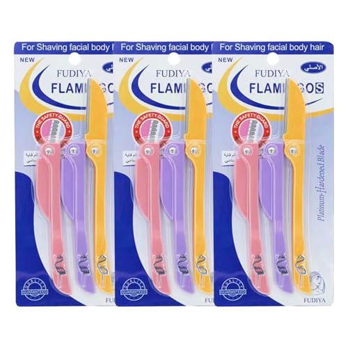 3 Packs Eyebrow Razor for Women, Eyebrow and Facial Hair Removal, Shaver, Gentle Facial Hair Remover, Dermaplaning Tool for Peach Fuzz Removal, Face Razors for Women, Eyebrow Trimmer