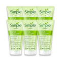 Simple Kind To Skin Refreshing Face Wash - Facial Cleanser with Vitamin B5 and E - Strengthens and Smooths Skin - Vegan, No Harsh Chemicals - 6 pc