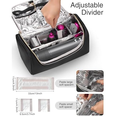 Hair Tools Travel Bag Large Capacity Wide-open Pouch, Hair Accessories Organizer for Flat Irons, Straighteners, Curling Iron,Travel Essentials for Women