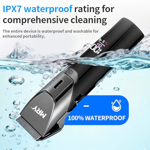 DUN Ceramic Cutter Cordless Hair Clippers for Men & Women, Professional Home-Use Hair Trimmer with LCD Display, Waterproof USB-Rechargeable Barber Clippers & Mens Clippers, (Gray/Black)