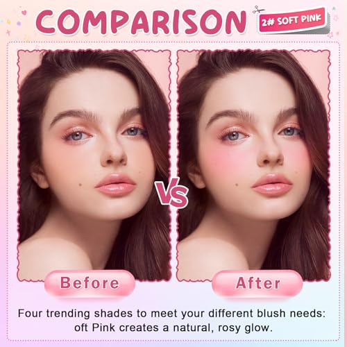2PCS Jelly Blush Stick for Cheeks,Multi-use Cooling Water Jelly Lip and Cheek Tint Stain,Moisturizing,Cruelty-Free,Lightweight,Sheer & Buildable Lip Tint + Blush£¨02 Soft Pink + 04 Berry Red£©