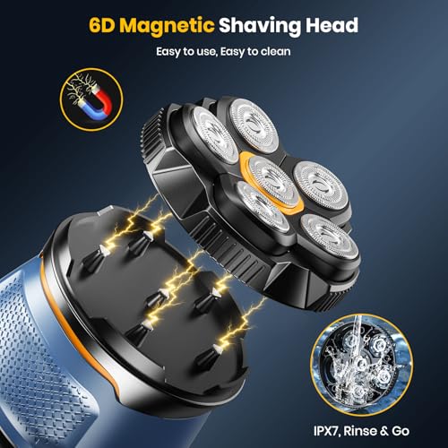 Head Shavers for Bald Men, 2026 Upgraded Magnetic Head Shaver, IPX7 Waterproof Wet/Dry Head Shavers for Men, 2-Speed Mens Head Shaver Bald