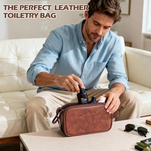 Toiletry Bag for Mens Traveling,Personalized Travel Toiletry Bag for Men,Toiletry Travel Organizer Bag,Water Resistant Toiletry Travel Shaving Bag,Toiletries Mens Gift (M)