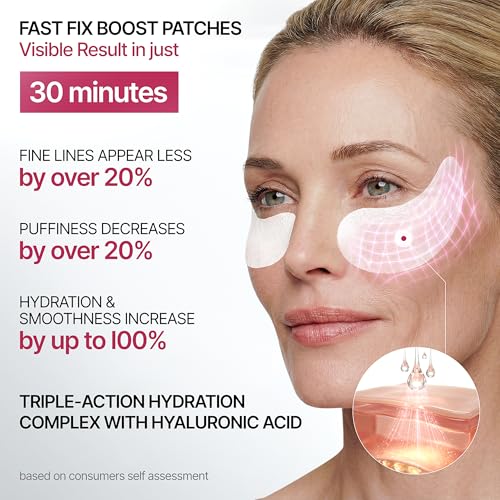 Clinical Grade Hyaluronic Acid Breathable Under Eye Patches ? Botanical Extracts, Hydrating Eye Masks for Puffiness, Dark Circles, Wrinkles, Fine Lines, Jet Lag Patches, 12Pairs Parches Para Ojeras