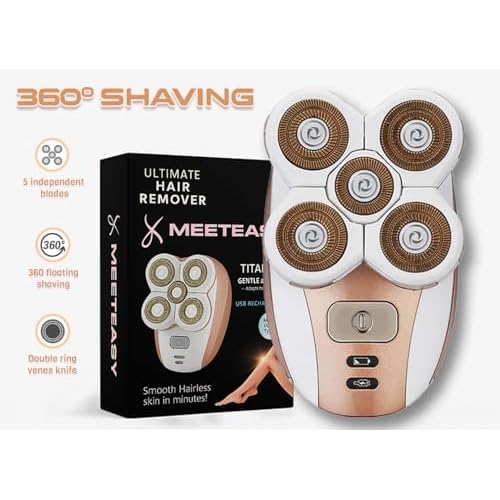 Electric Leg Shaver for Women - Rechargeable Painless Lady Razor for Leg Face Lips Body Underarms Armpit - Female Cordless Bikini Trimmer