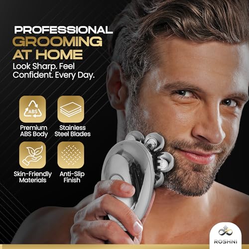 ROSHNI Head Shavers for Bald Men ? 7D Electric Head Shaver with Magnetic Detachable Head, IPX7 Waterproof Wet & Dry, LED Display Rechargeable Razor for Men, Cordless Grooming Kit