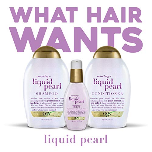 OGX Smoothing + Shampoo Ounce, Liquid Pearl, Liquid Pearl Luminescent, 13 Fl Oz