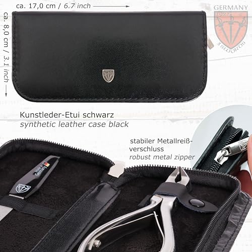 3 Swords Germany - Brand Quality Professional Toe Nail Nipper Clipper Set Stainless Steel Wave Nipper, Head Cutter, Nail File with case for ingrown Toe Nails, Manicure Pedicure by 3 Swords (196)