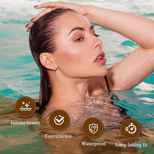 Glitter Freckles Face Tattoo, 30PCS Rose Gold Body Glitter Temporary Tattoos Sparkle Patches for Women, Waterproof Fake Freckles,Festival Rave Outfits Festival Decorations (Rose Gold)