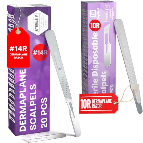 Pack of 20 Disposable Scalpels #14 + 10pcs 10r Blades Dermaplaning Scalpel 10r Blades Scalpel Set