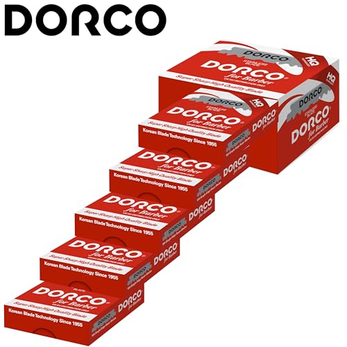 the shave factory Straight Edge Razor Kit (Black / 100 Dorco Single Edge Razor Blades Red)