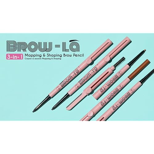 J.CAT BEAUTY 3 in 1 Mapping and Shaping Brow Pencil, Soft Black, Women's Makeup and Accessories