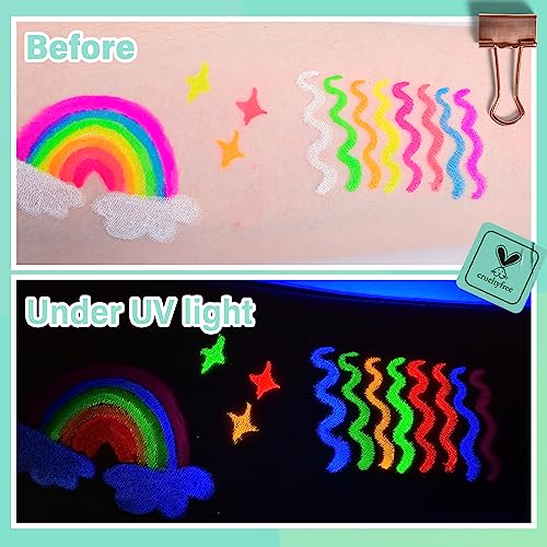 8 Colors Neon Liquid Eyeliner Set, Rainbow UV Glow Neon Makeup Graphic Eyeliners, High Pigmented, Waterproof Smudge-Proof and Long-Lasting Matte Colored Eye Makeup Gift Kit