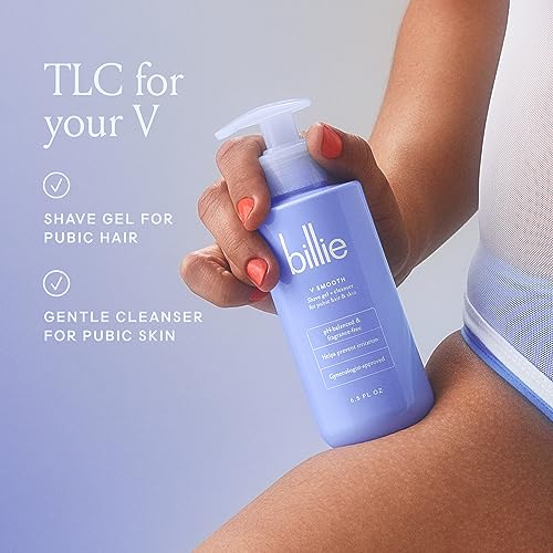 Billie Whipped Shave Cream - Lavender & Bergamot Scent - 6.5 fl oz & V Smooth - Shave Gel + Cleanser for Pubic Hair & Skin - pH-Balanced - Fragrance-Free