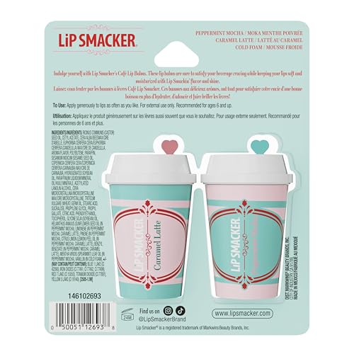 Lip Smacker Holiday Caf? Balm Trio, Moisturizing Lip Balm Set with Festive Flavors, Collectible Frappe Cup Design, Perfect Holiday Gift for Kids & Lip Balm Lovers