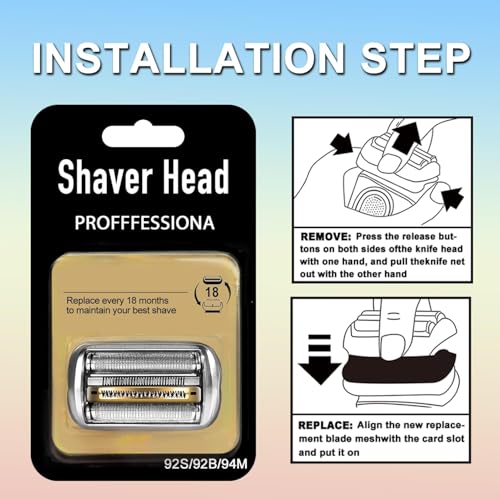 2packs 92S Electric Replacement Shaver Head Series 9 Accessories Shaver Compatible with Braun Series 9 Electric Razors 9290cc, 9291cc, 9370cc, 9293s, 9385cc, 9390cc, 9330s, 9296cc (Upgraded ver.)