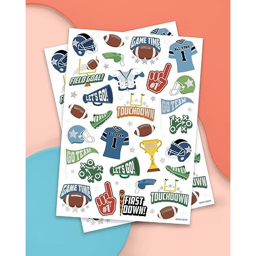 xo, Fetti Football Temporary Tattoos - 60 Foil Styles | Sport Birthday Party, Touchdown Team Party Supplies, Football Themed Party Favors, School Activity, Gift