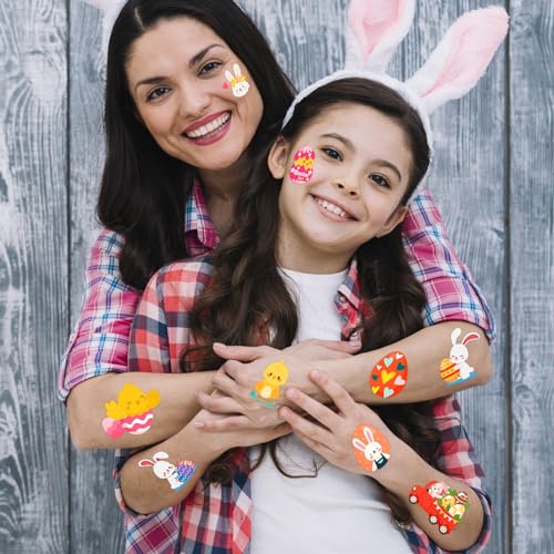 winthrop 240 Pcs Bulk Easter Temporary Tattoos for Kids, Individually Wrapped Waterproof Safety Tattoos Stickers, Best Choice for Easter Basket Stuffers, 60 Different Designs Bunny Egg Chicken