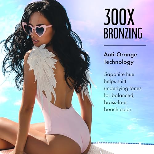 Tan Inc Sea It To Believe It Tanning Lotion, 300X Sapphire Hue Anti-Orange Shimmer with Vitamin C, Sea Minerals & Carrot Oil, 13.5 Fl Oz