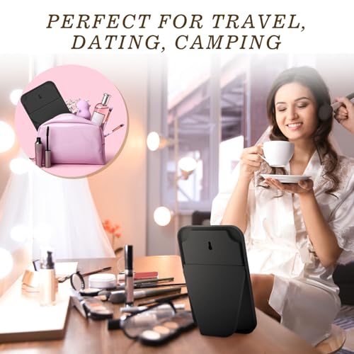 12 Pack Desktop Makeup Mirror Bulk 90¡Æ Adjustable Portable 8" Vanity Table Mirror with Stand, Folding Travel for Makeup Party Spa Party, Women, Cosmetics Personal Beauty (Black)