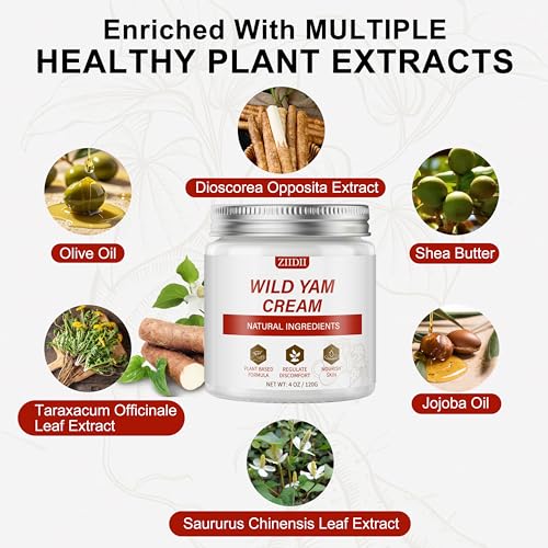Wild Yam Cream - Natural Balancing Cream for Women Soothing Support for Midlife Wellness, Deeply Nourish & Moisturize the Skin,4 oz