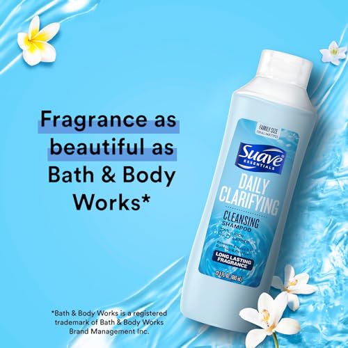 Suave Clarifying Shampoo, Family-Size ? pH-Balanced & Hypoallergenic Daily Deep Cleansing Shampoo for Normal to Oily Hair, 22.5 Oz
