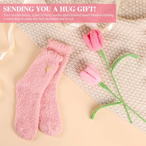 Birthday Gifts for Women - 13PCS Unique Happy Birthday Gifts Basket for Mom Her Best Friend Sister Wife Girlfriend Coworker - Relaxing Spa Self Care Package Valentines Day Gifts Set (Rose)