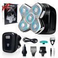 Head Shavers for Bald Men - 5-in-1 Bald Head Shaver, Ipx7 Waterproof Men's Rotary Shavers, Double-Ring Electric Razor for Men, with Led Smart Display,Wet/Dry Shaving for Head Face Beard Nose