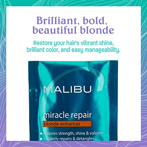 Malibu C Miracle Repair Reconstructor, Blonde Enhancer - Nourishing Repair Treatment for Damaged Blonde Strands - Reduces Discoloration